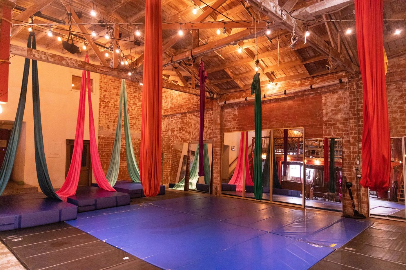 Aerial silks at The Aerial House